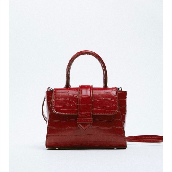 Zara Handbags - Zara mock crock mini city bag